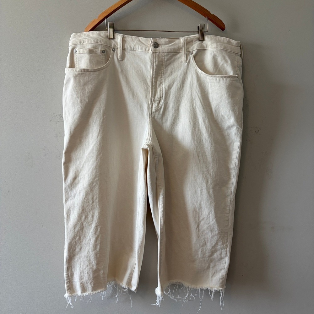 Madwell The Perfect Vintage Wide-Leg Crop Jean Off-White 20W P Raw Hem High Rise - Picture 2 of 6